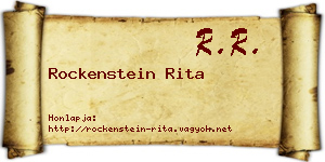 Rockenstein Rita névjegykártya